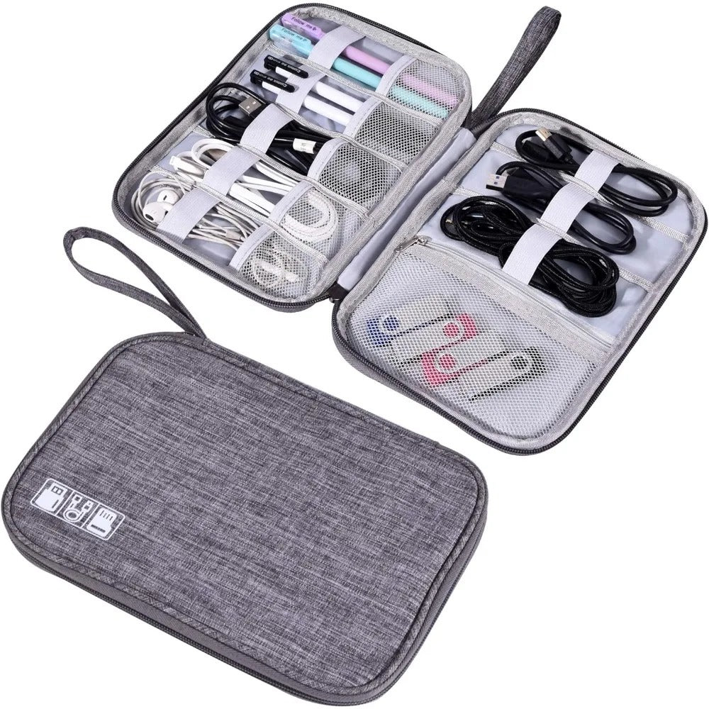 Waterproof Electronics Organizer Bag | Heavy Duty Travel Cable Storage Pouch