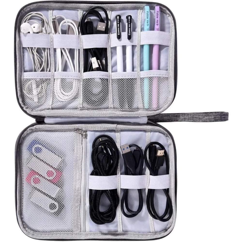 Waterproof Electronics Organizer Bag | Heavy Duty Travel Cable Storage Pouch
