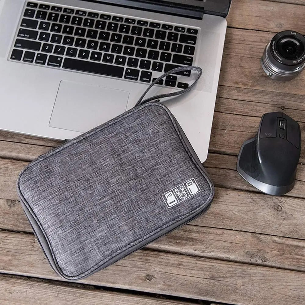 Waterproof Electronics Organizer Bag | Heavy Duty Travel Cable Storage Pouch