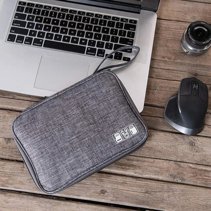 Waterproof Electronics Organizer Bag | Heavy Duty Travel Cable Storage Pouch