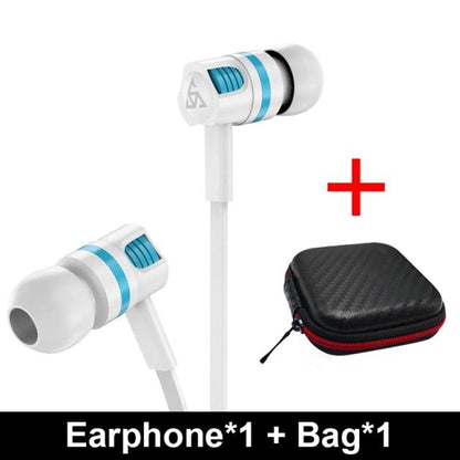 Wired in-Ear Headphones With Tangle-Free Cord Noise Isolating Bass Driven Sound Metal Earphones Carry Case Ear Bud Tips In-ear Earphone  Super Bass Sound Sport Headset With Mic for Phones Ear Phone For Women 3.5mm